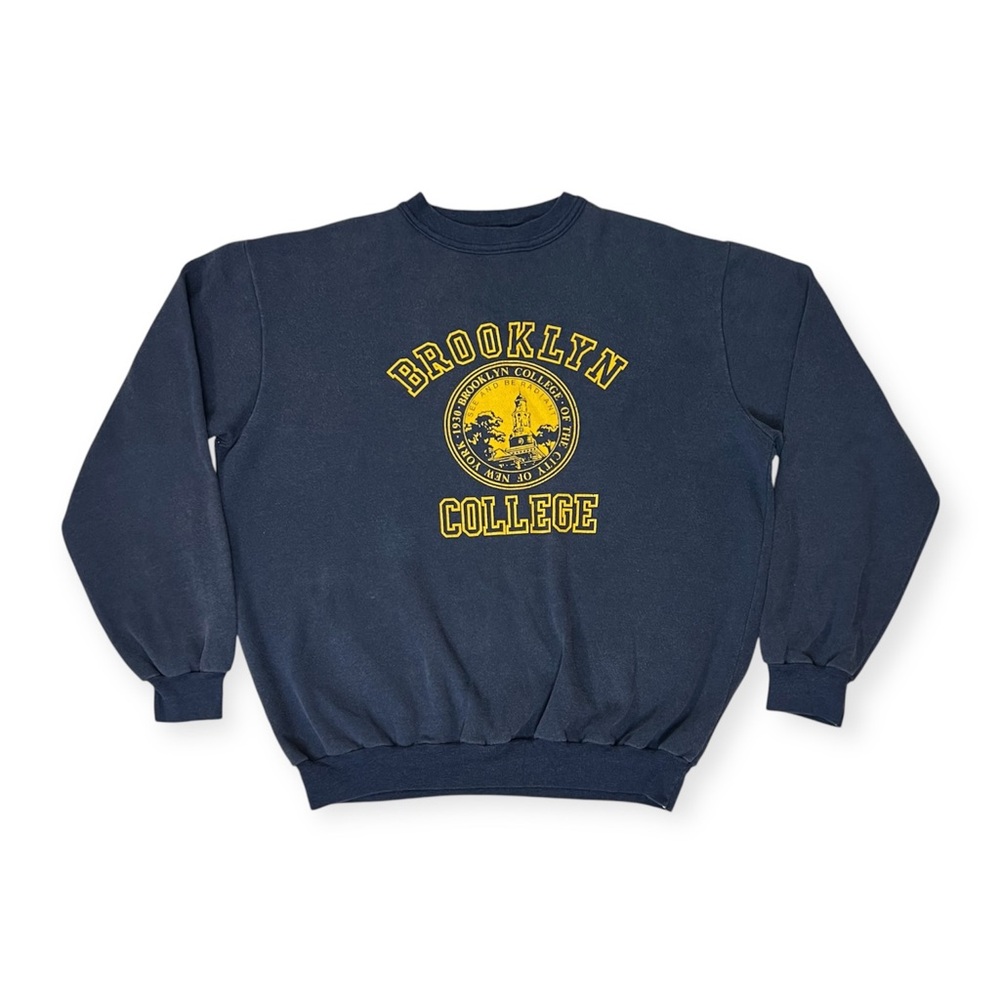 Vintage 80s /90s Brooklyn College Blue Sweatshirt Size XL